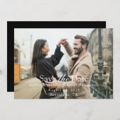 Modern Script White Text Horizontal Photo (Voorkant / Achterkant)