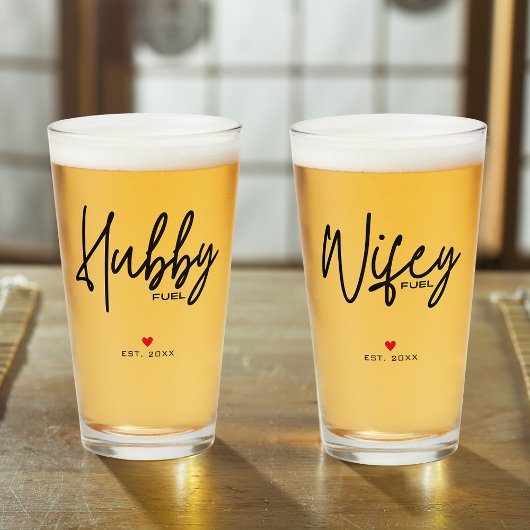 Modern Script Wifey Fuel Vastgestelde datum Glas