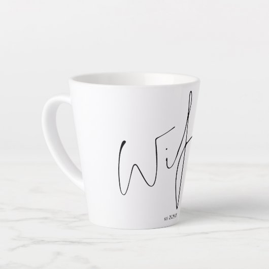 Modern Script Wifey Name Bride Gift Box Idea Latte Mok (Linkerhoek)