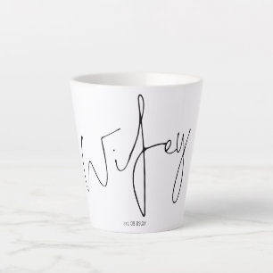Modern Script Wifey Name Bride Gift Box Idea Latte Mok