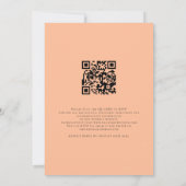 Modern script Wij doen QR Code Peach Wedding Kaart (Achterkant)