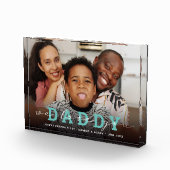 Modern script 'Wij houden van je - papa' Glass Pho Fotoblokken (Rechts)