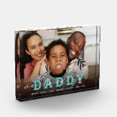 Modern script 'Wij houden van je - papa' Glass Pho Fotoblokken (Links)