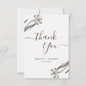 Modern Script Wildflower Boho Wedding Bedankkaart (Voorkant)