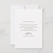Modern Script Wildflower Boho Wedding Bedankkaart (Achterkant)