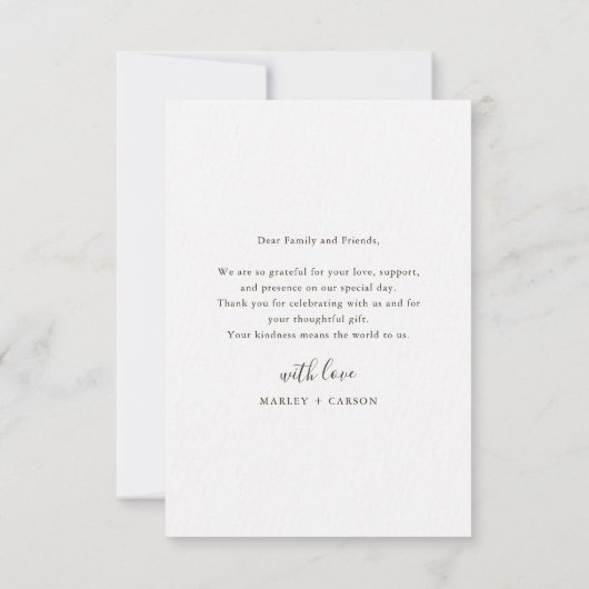 Modern Script Wildflower Boho Wedding Bedankkaart (Achterkant)