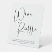 Modern Script Wine Raffle Reclamebord Met Voetstuk (Voorkant)