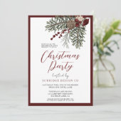 Modern Script Winter Berries Kerstfeest Kaart (Staand voorkant)