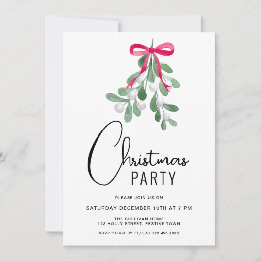 Modern Script Winter Berries Kerstfeest Kaart (Voorkant)