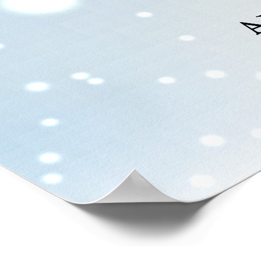 Modern Script Winter Bruiloft Welkom Bord Poster (Hoek)