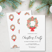 Modern Script Winter Wreath Christmas Party Kaart