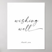 Modern Script Wishing Well Bordje Poster (Voorkant)