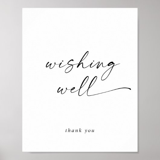 Modern Script Wishing Well Bordje Poster (Voorkant)
