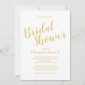 Modern Script Wit en Goud Vrijgezellenfeest Kaart (Voorkant)