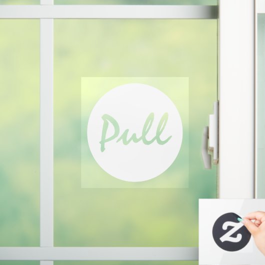 Modern Script Wit PULL Zakelijk Raamsticker (Huis)
