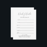 Modern Script Words Of Wisdom Graduation Informatiekaartje<br><div class="desc">Inspire your graduate with this Modern Script Words of Wisdom Graduation Enclosure Card. Featuring elegant flowing script and a clean, modern design, this card offers a stylish space for friends and family to share meaningful advice, encouragement, and heartfelt wishes. Perfect for high school or college graduations, Class of 2026 celebrations,...</div>