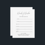 Modern Script Words Of Wisdom Graduation Informatiekaartje<br><div class="desc">Inspire your graduate with this Modern Script Words of Wisdom Graduation Enclosure Card. Featuring elegant flowing script and a clean, modern design, this card offers a stylish space for friends and family to share meaningful advice, encouragement, and heartfelt wishes. Perfect for high school or college graduations, Class of 2026 celebrations,...</div>
