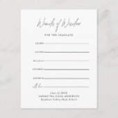 Modern Script Words Of Wisdom Graduation Informatiekaartje (Voorkant)