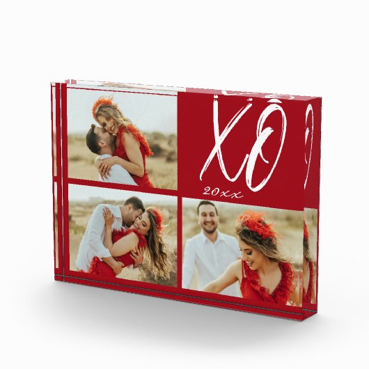 Modern Script XO Year Photo Acrylic Block Fotoblokken (Rechts)