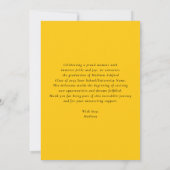 Modern Script Yellow 3 Photo Collage Afstuderen Aankondiging (Achterkant)