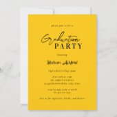Modern Script Yellow Photo Graduparty Kaart (Achterkant)
