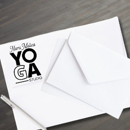 Modern Script Yoga Studio Rubberstempel