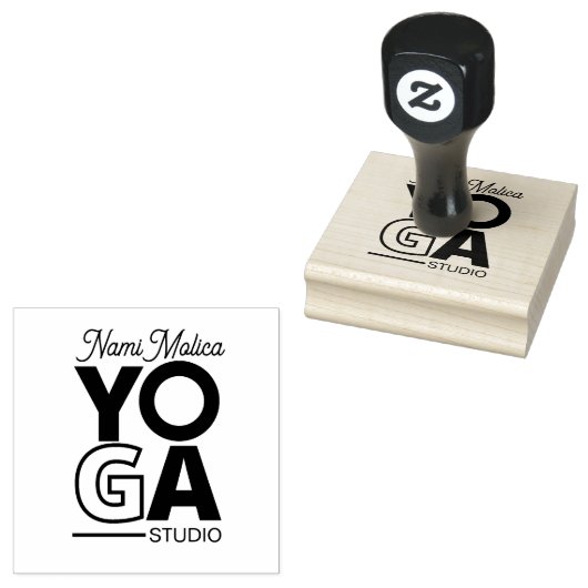 Modern Script Yoga Studio Rubberstempel (Gestempeld)