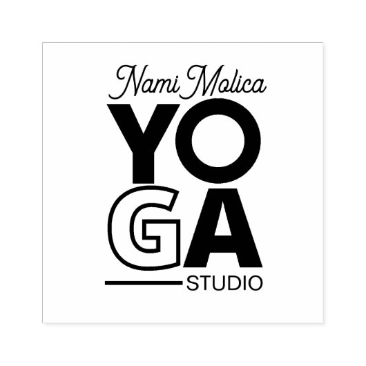 Modern Script Yoga Studio Rubberstempel (Afrduk)