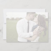 Modern script | Zachte horizontale fotobruiloft Kaart (Achterkant)