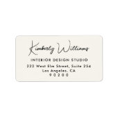 Modern Script Zakelijk Retouradres Etiket (Voorkant)
