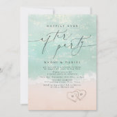 Modern Script Zand Harten Fijne Feest Kaart (Voorkant)