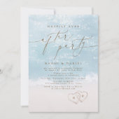 Modern Script Zand Hartjes Happily Ever After Fees Kaart (Voorkant)
