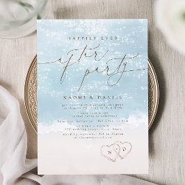 Modern Script Zand Hartjes Happily Ever After Fees Kaart