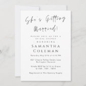 Modern script ze wordt getrouwd Vrijgezellenfeest Kaart (Voorkant)