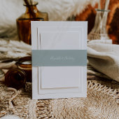 Modern Script Zee Glass Blue Green Wedding Uitnodigingen Wikkel