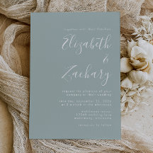 Modern Script Zee Glass Green Wedding