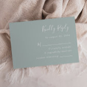 Modern Script Zee Glass Wedding RSVP Kaartje