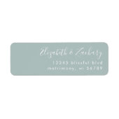 Modern Script Zeeglas Trouw Retouradres Etiket (Voorkant)