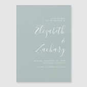 Modern Script Zeeglasgroene Save the Date (Voorkant)