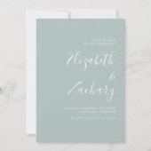 Modern Script Zeeglasgroene Save the Date Aankondiging (Voorkant)