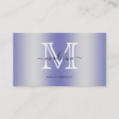 Modern script zeer peri geborsteld metaal monogram visitekaartje (Voorkant)