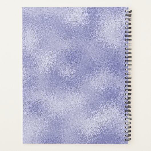 Modern script zeer Peri Paarse Foil Monogram Planner (Achterkant)