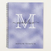Modern script zeer Peri Paarse Foil Monogram Planner (Voorkant)