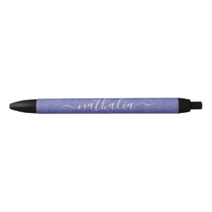 Modern script zeer Peri Paarse Foil Monogram Zwarte Inkt Pen