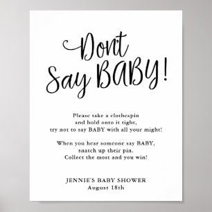Modern script zeg geen Baby game Poster