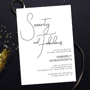 Modern Script Zeventig en Fabulous 70ste Verjaarda Kaart