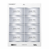 Modern Script Zilver Chic Gewoon Verzendadres Etiket (Full Sheet)