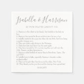 Modern Script Zilver Leuke Feiten Trouwservetten Servet (Voorkant)