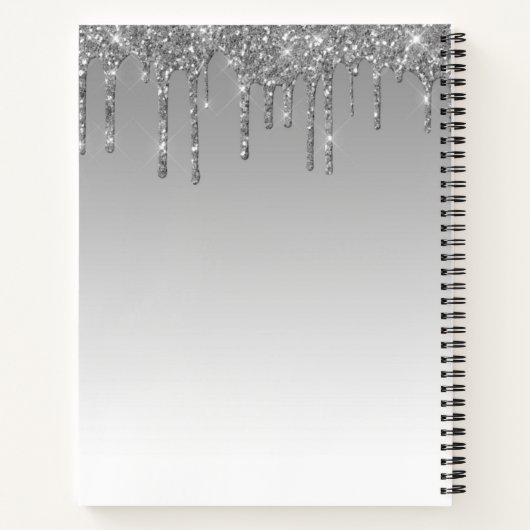 modern script zilveren glitter Recept Boek (Achterkant)