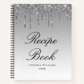 modern script zilveren glitter Recept Boek (Voorkant)